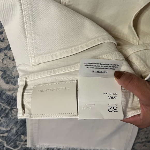 Citizens of Humanity Lyra High Rise Crop Wide Leg Jeans in Almondette NWT Sz 32 - Picture 6 of 13